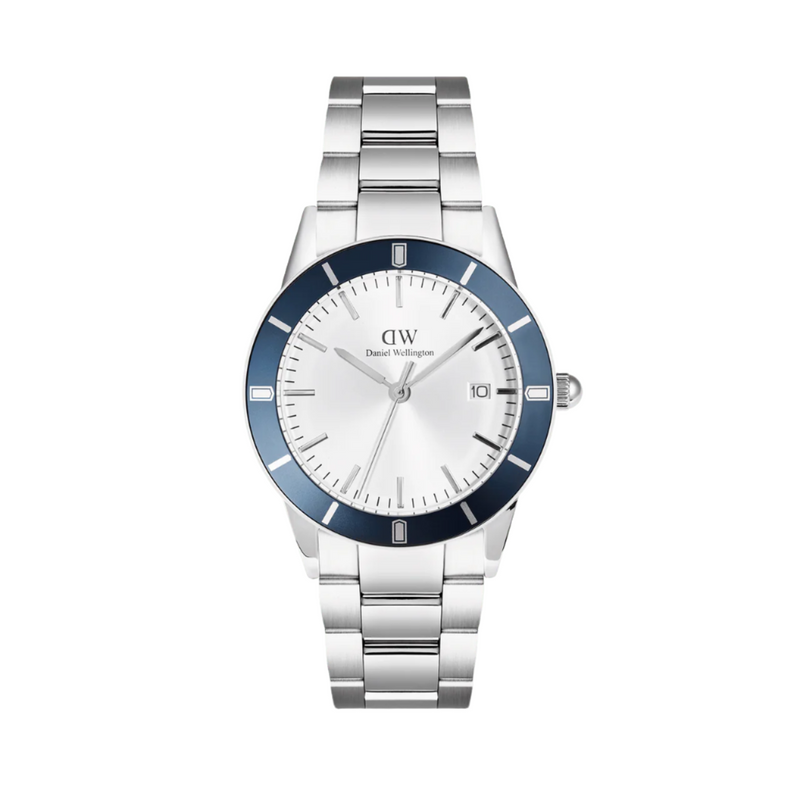 Daniel Wellington Iconic Paradigma Link Blue Bezel White Dial Watch DW00100818
