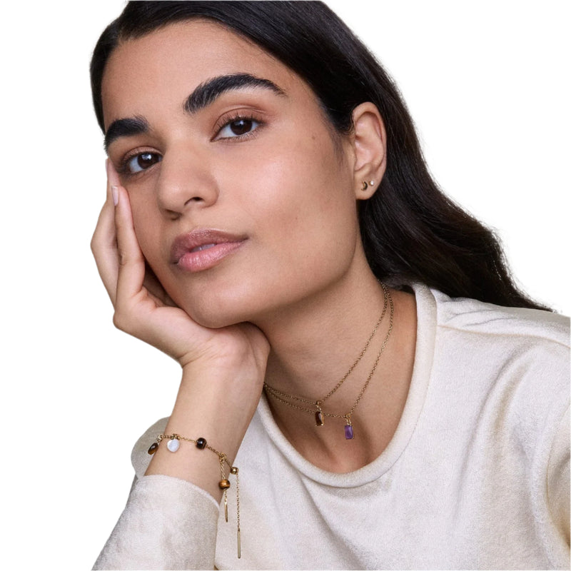 Daniel Wellington Tiger eye Heart Rose Gold Charm DW00401474
