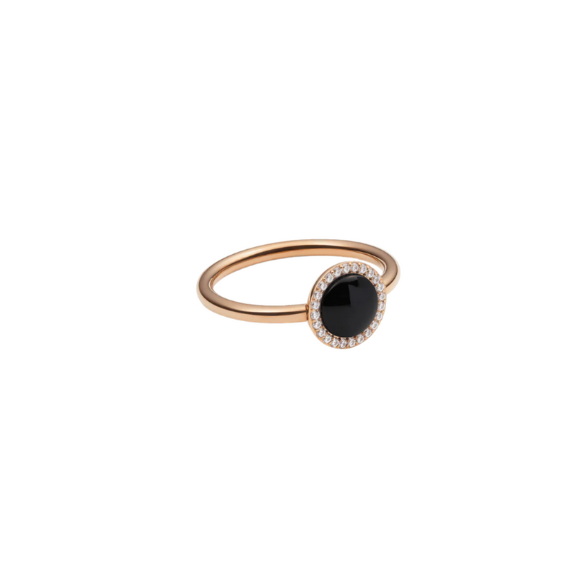 Daniel Wellington Audrey Black Agathe Rose Gold Ring