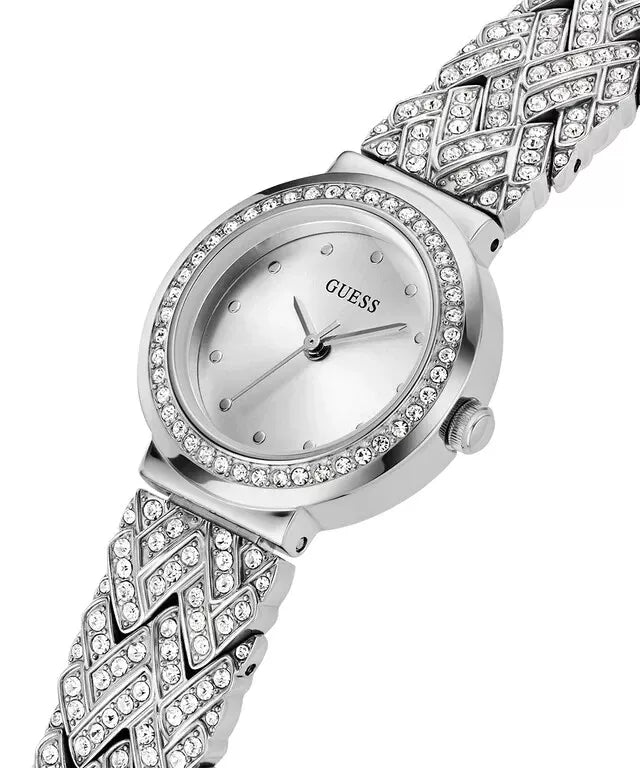 Guess Treasure Silver Dial Stainless Steel Watch GW0476L1
