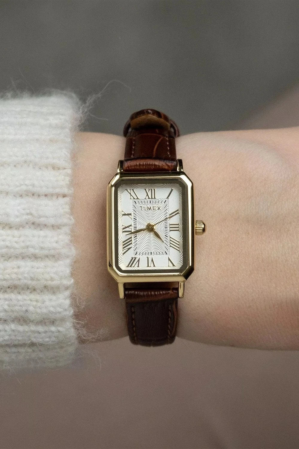 Timex Ladies Brown Leather Strap Dress Watch TW2Y00900