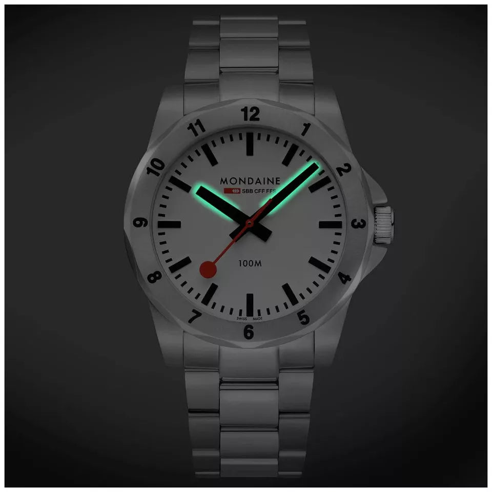 Mondaine Numeri White Dial Stainless Steel Bracelet Watch MSN.4211B.SK