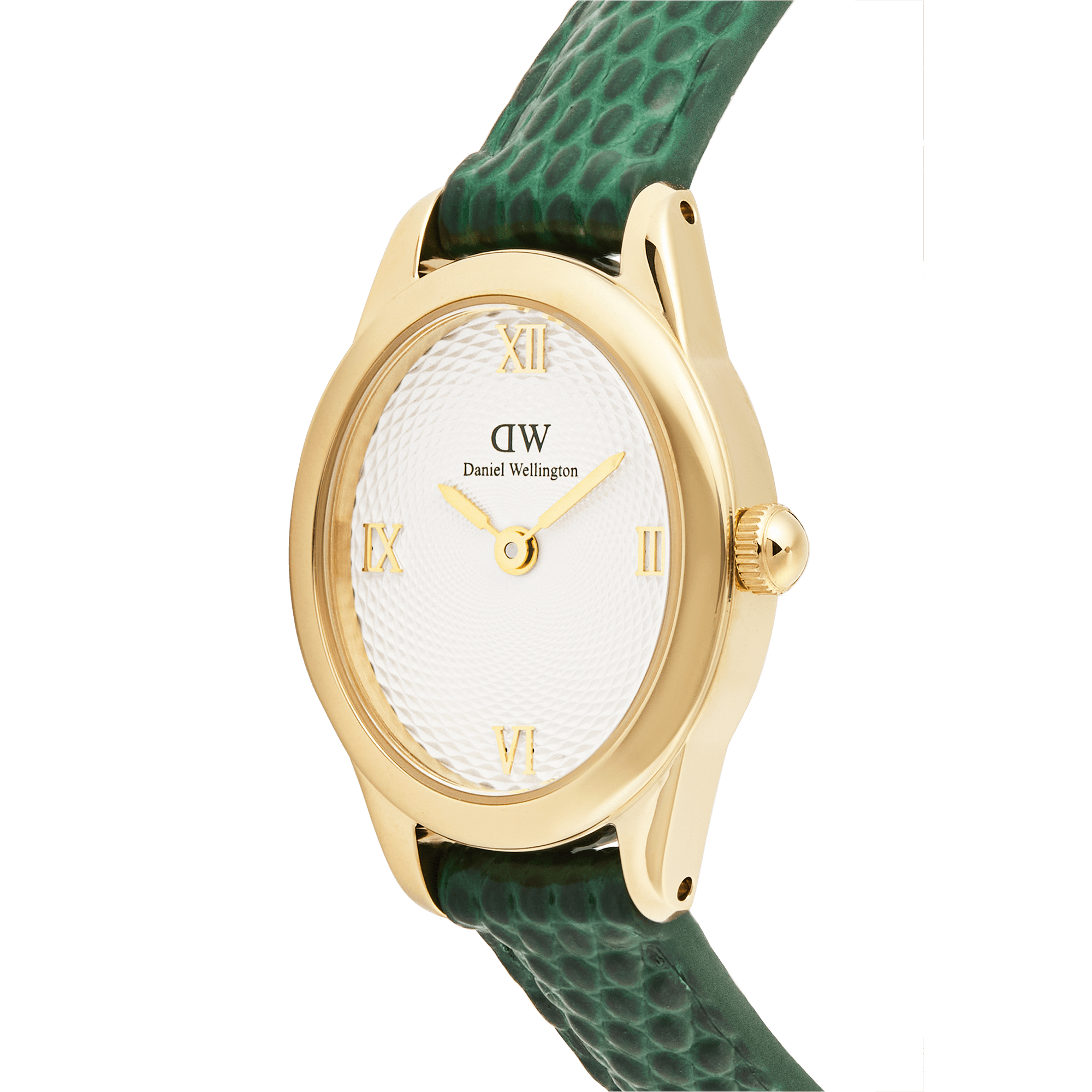 Daniel Wellington Ophelia Mini Green Lizard White Guilloché Gold
