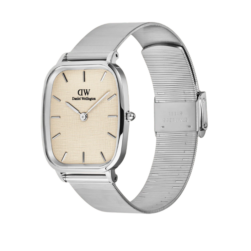 Daniel Wellington Marlon Sterling Wire Vintage Linen Pattern Dial Watch DW00100812