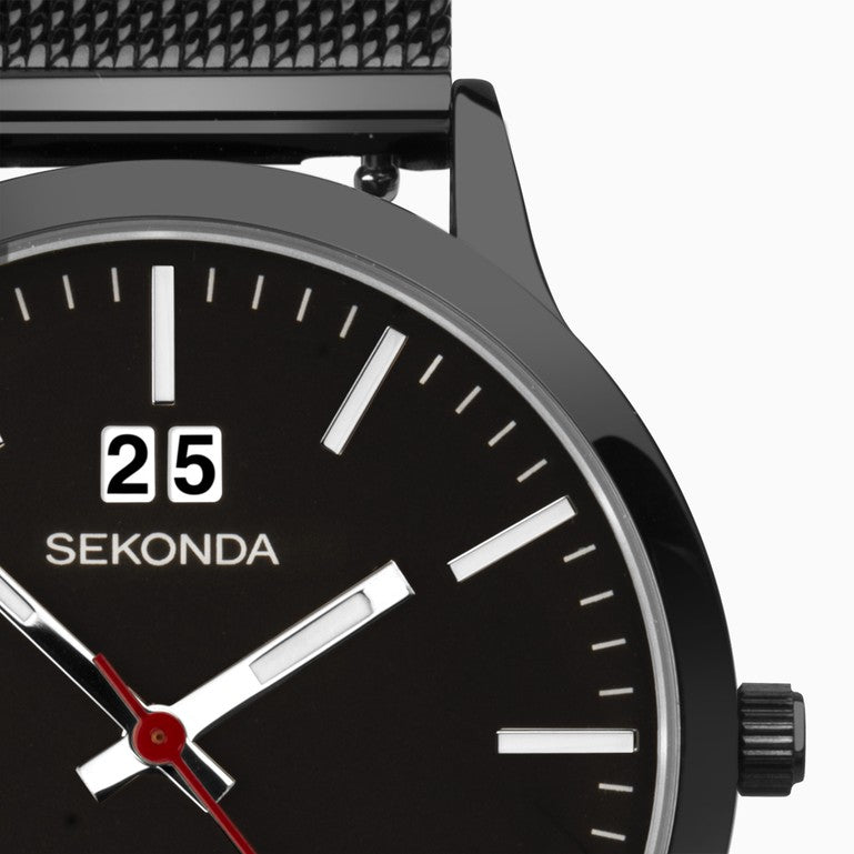 Sekonda Mens SK1942 Watch Black Mesh Band Stylish Durable Design