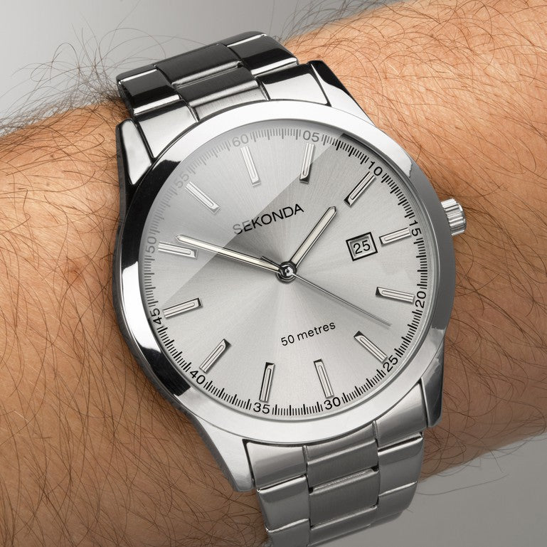 Sekonda Mens Stainless Steel Watch SK1945 Silver Durable Timepiece