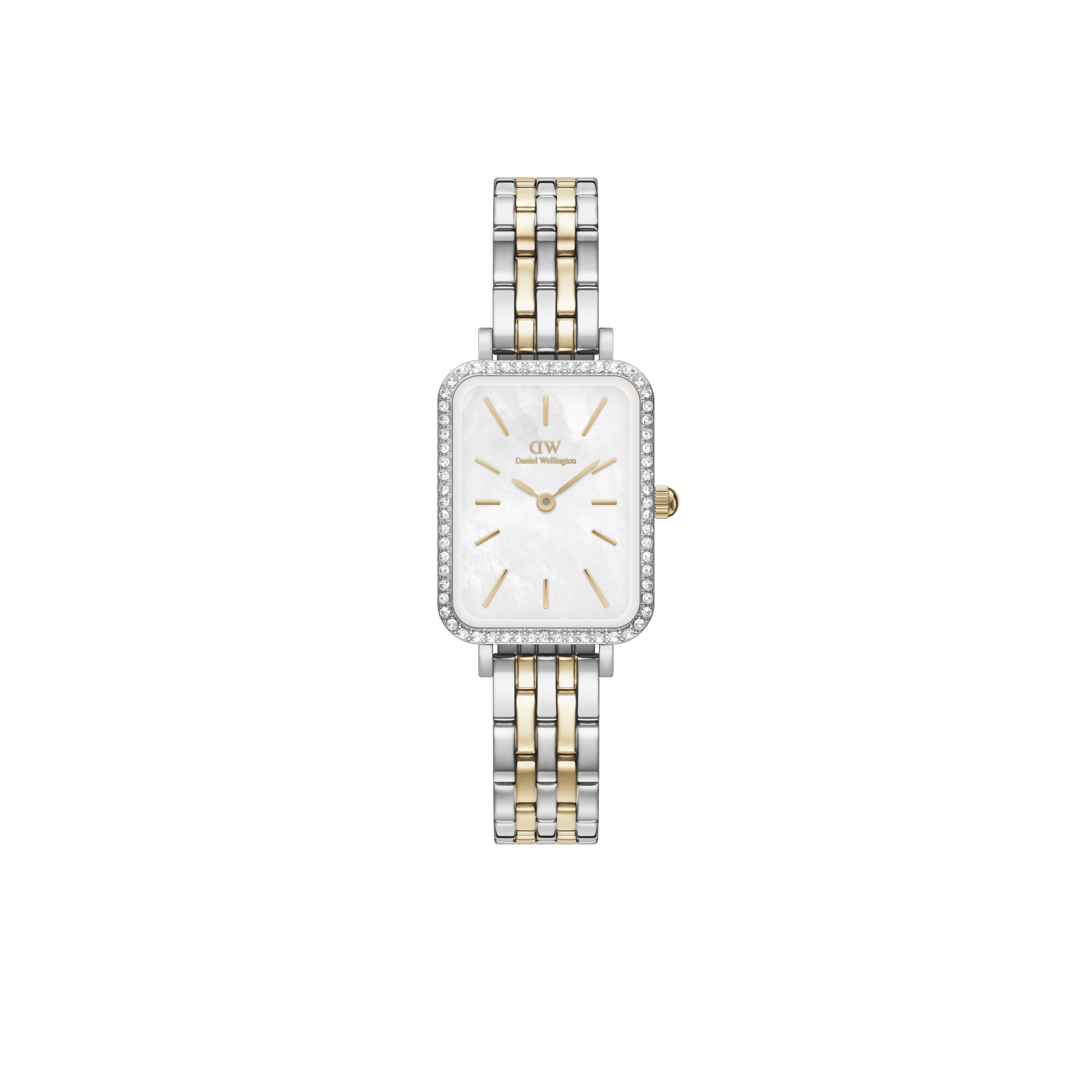 Daniel Wellington Quadro 20X26mm Bezel 5-Link White Dial Watch DW00100671