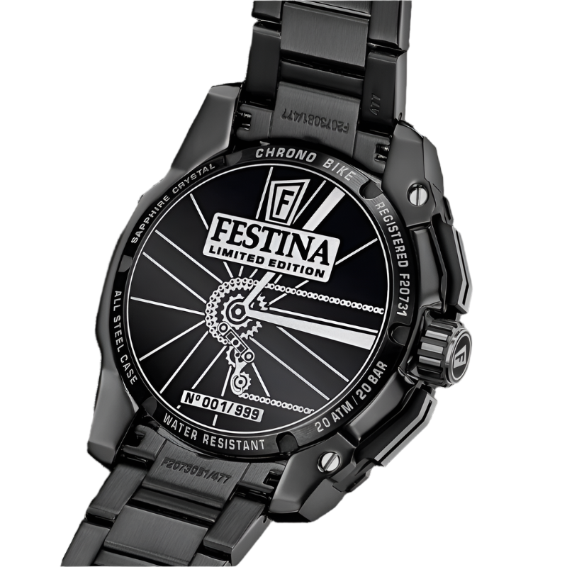 Festina Chrono Bike Limited Edition Black Stainless Steel Band Watch f20731/2