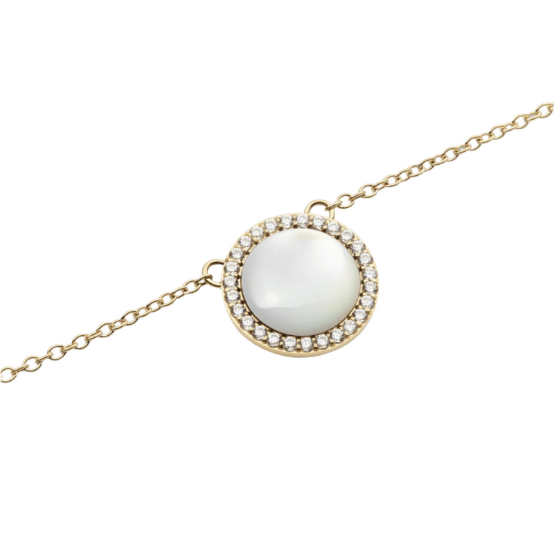 Daniel Wellington Audrey Mother of Pearl Gold Necklace DW00401441
