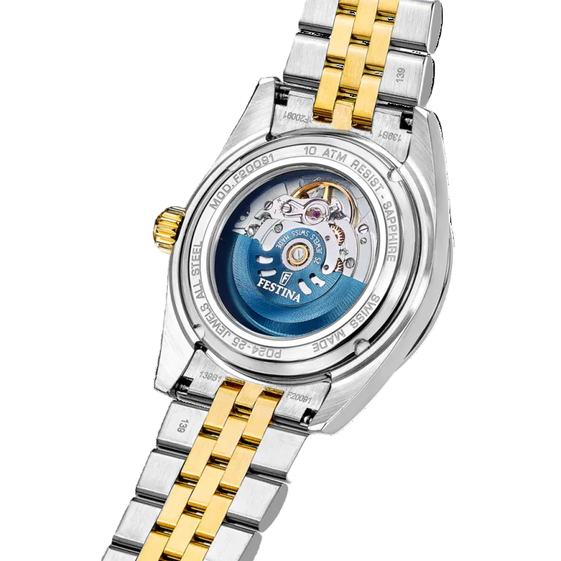 Festina Swiss Made Automatic Gold Dial Stainless Steel Men’s Watch F20091/2