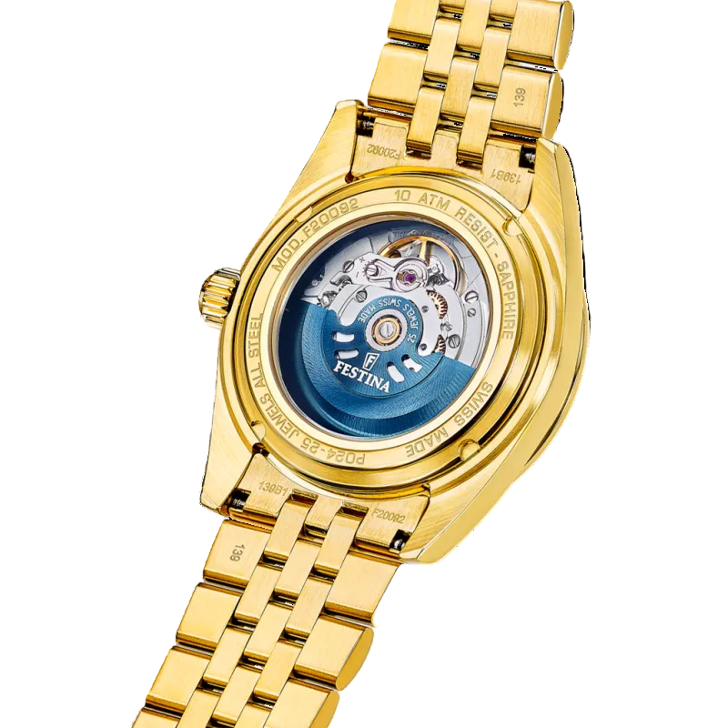 Festina Swiss Made Automatic Gold Dial Stainless Steel Men’s Watch F20092/2