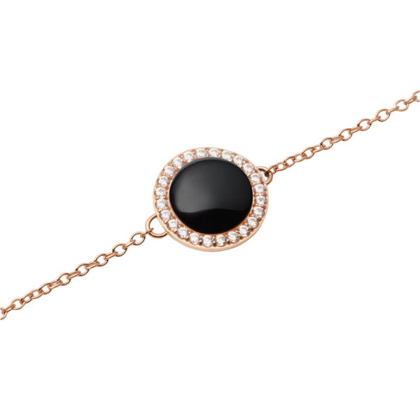 Daniel Wellington Audrey Black Agathe Rose Gold Bracelet DW00401432