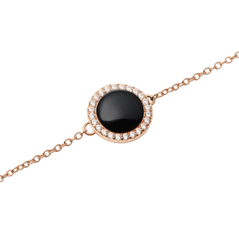 Daniel Wellington Audrey Black Agathe Rose Gold Bracelet DW00401432