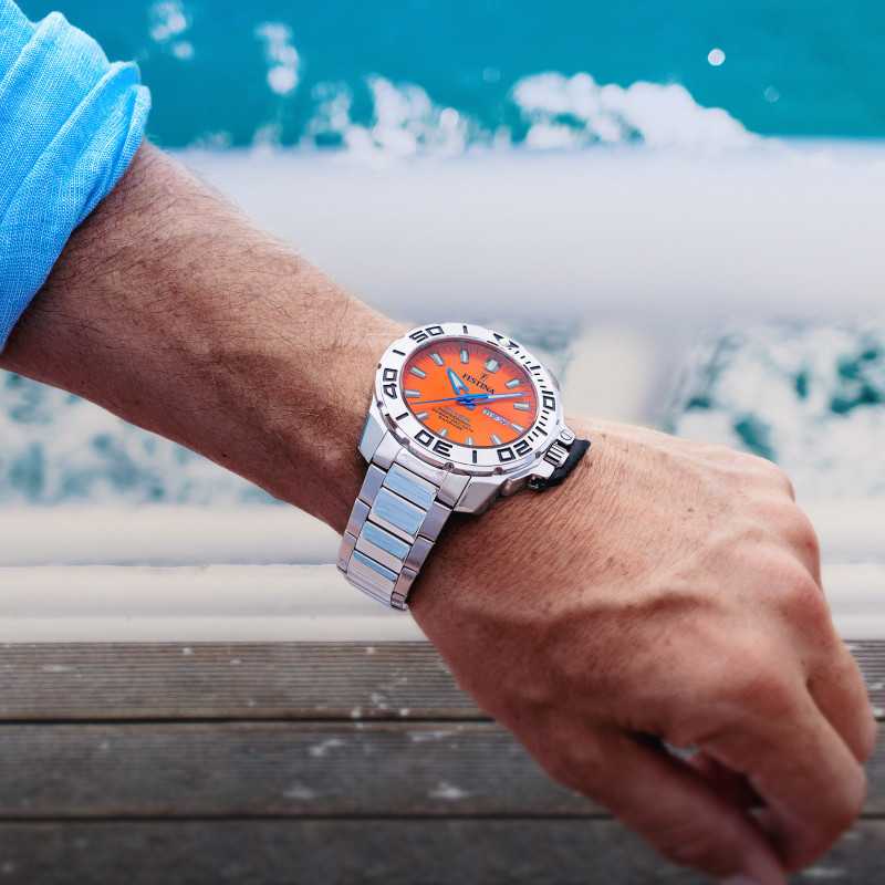 Festina Orange Dial Stainless Steel Men's Watch F20665/5