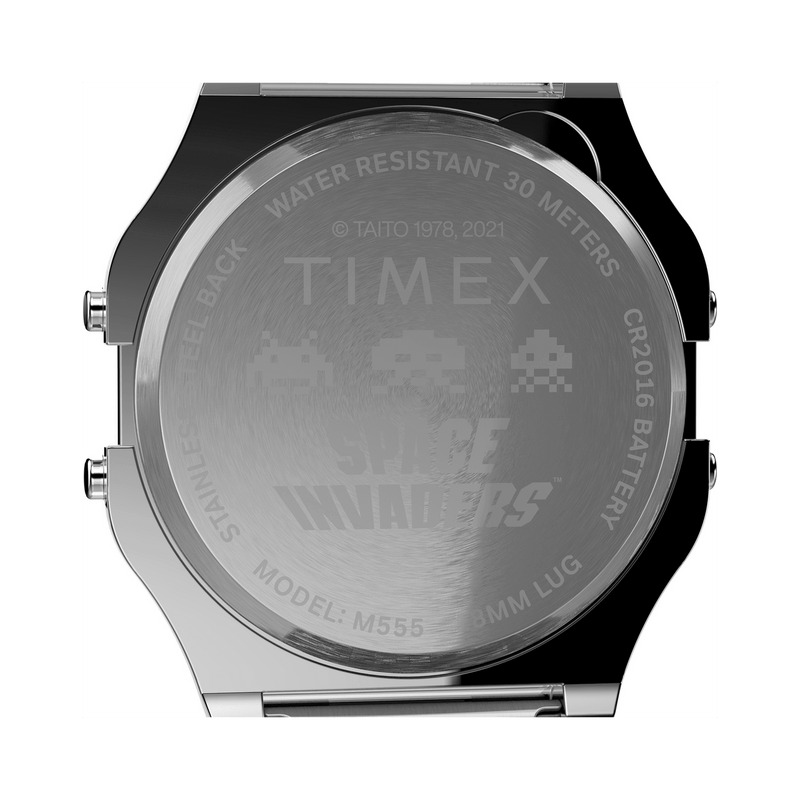 Timex T80 Space Invaders Silver Stainless Steel Watch TW2V30000