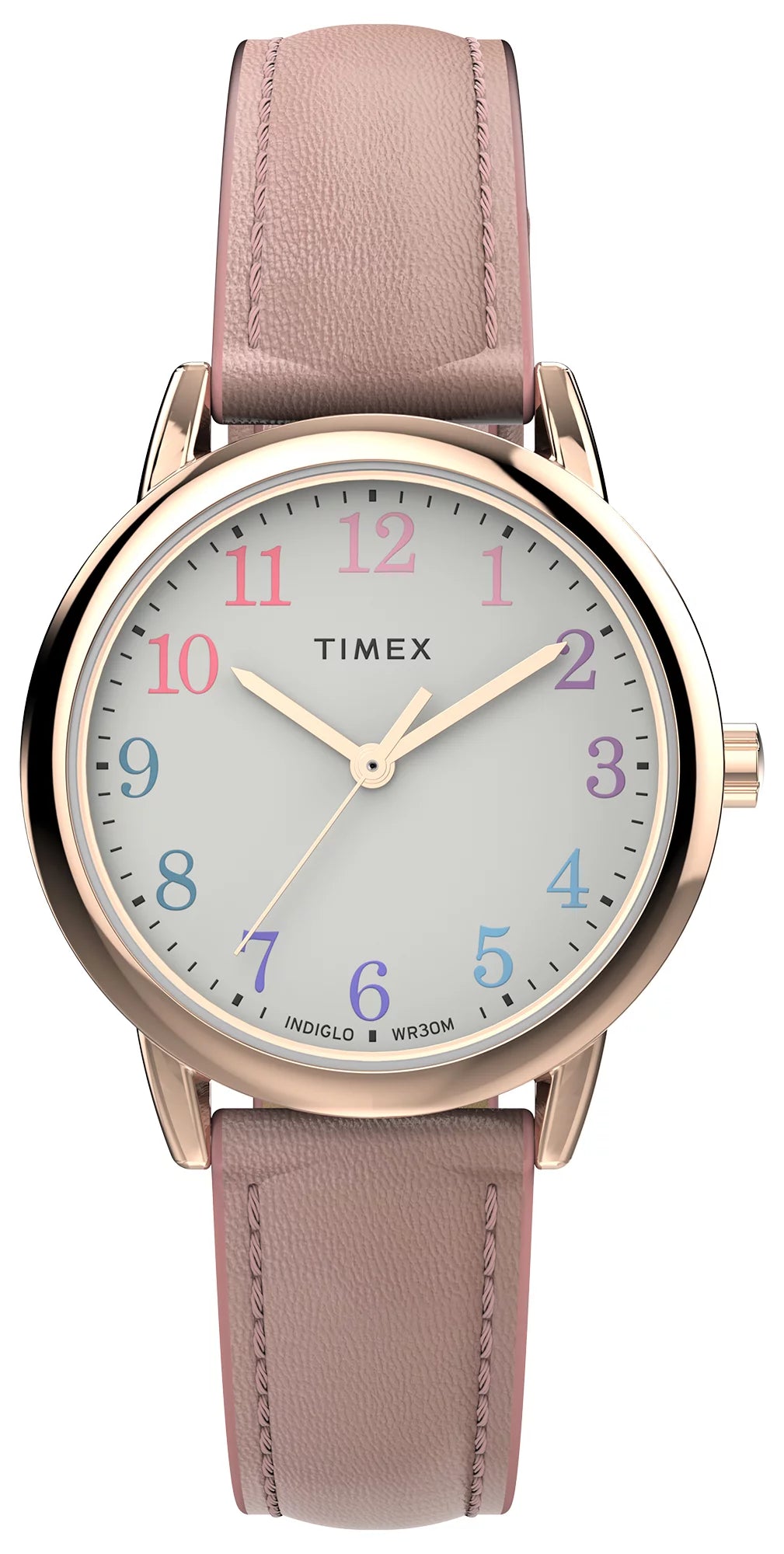 Timex Easy Reader Classic Pink Leather Strap Watch TW2W32300