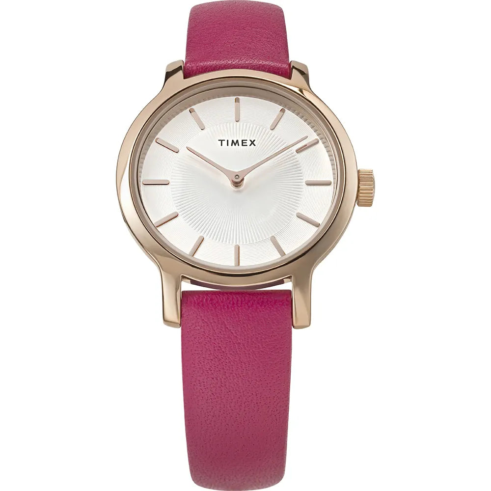 Timex Trend Transcend Pink Leather Strap Watch TW2W54700