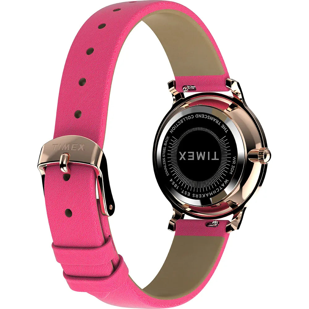 Timex Trend Transcend Pink Leather Strap Watch TW2W54700