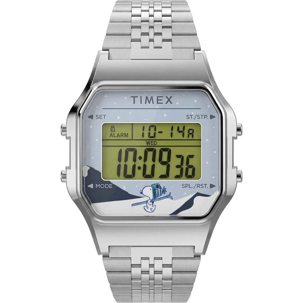 Timex T80 Peanuts Snoopy Ski TW2Y76700 front packshot