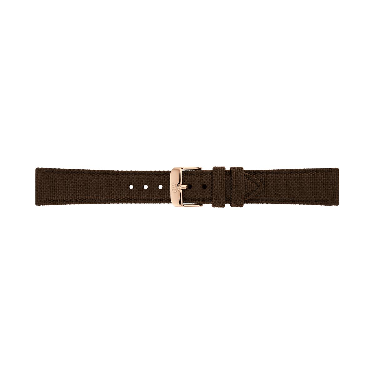 Daniel Wellington Brown Canvas Strap Rose Gold nylon canvas watch strap with recycled stainless steel pin buckle