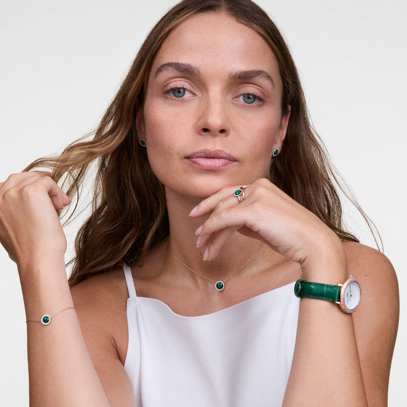 Daniel Wellington Audrey Malachite Rose Gold Necklace DW00401449