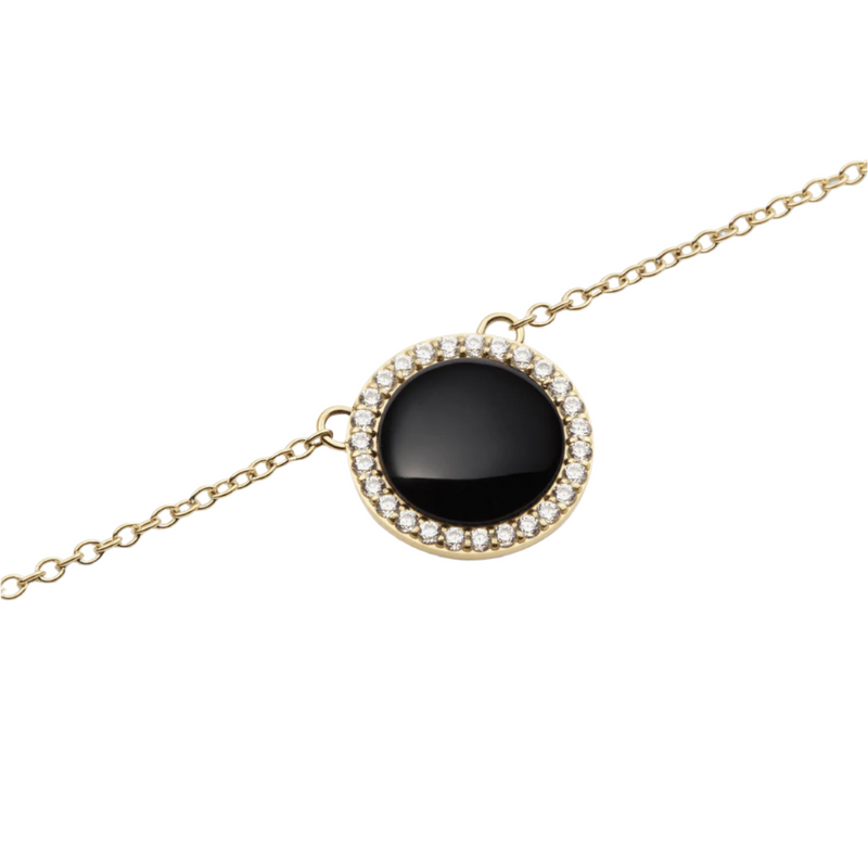 Daniel Wellington Audrey Black Agathe Gold Necklace DW00401444