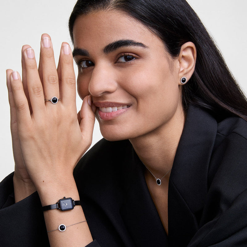 Daniel Wellington Audrey Earrings Black Agathe Silver DW00401420
