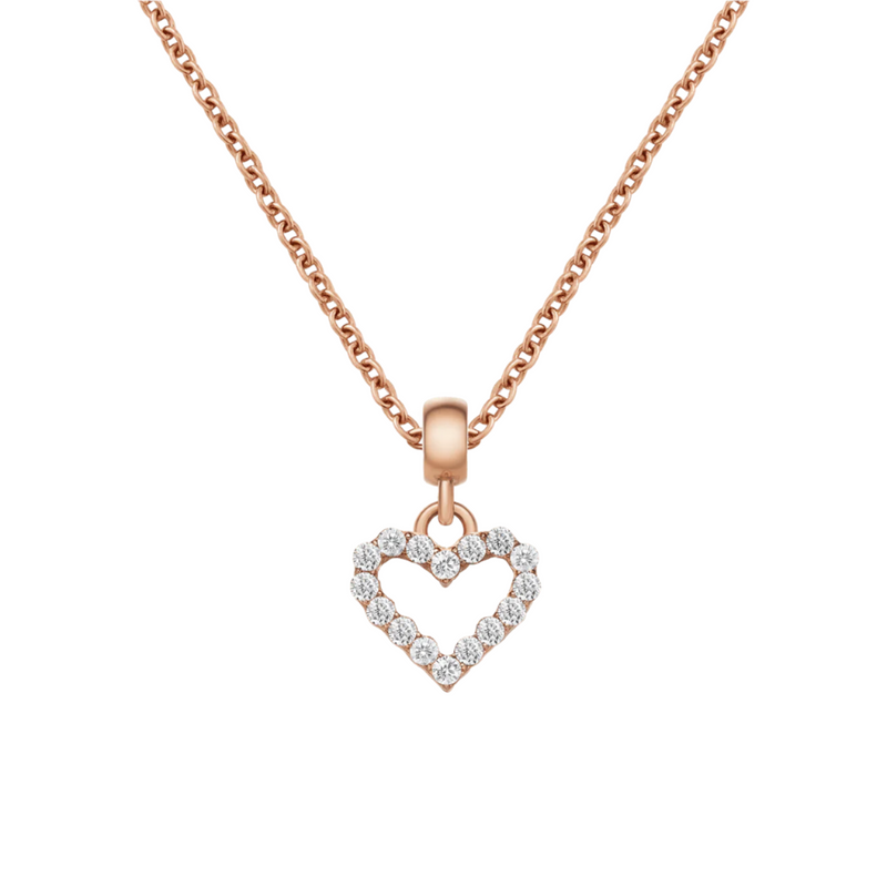 Daniel Wellington Heart Contour White Crystal Rose Gold Charm DW00400427