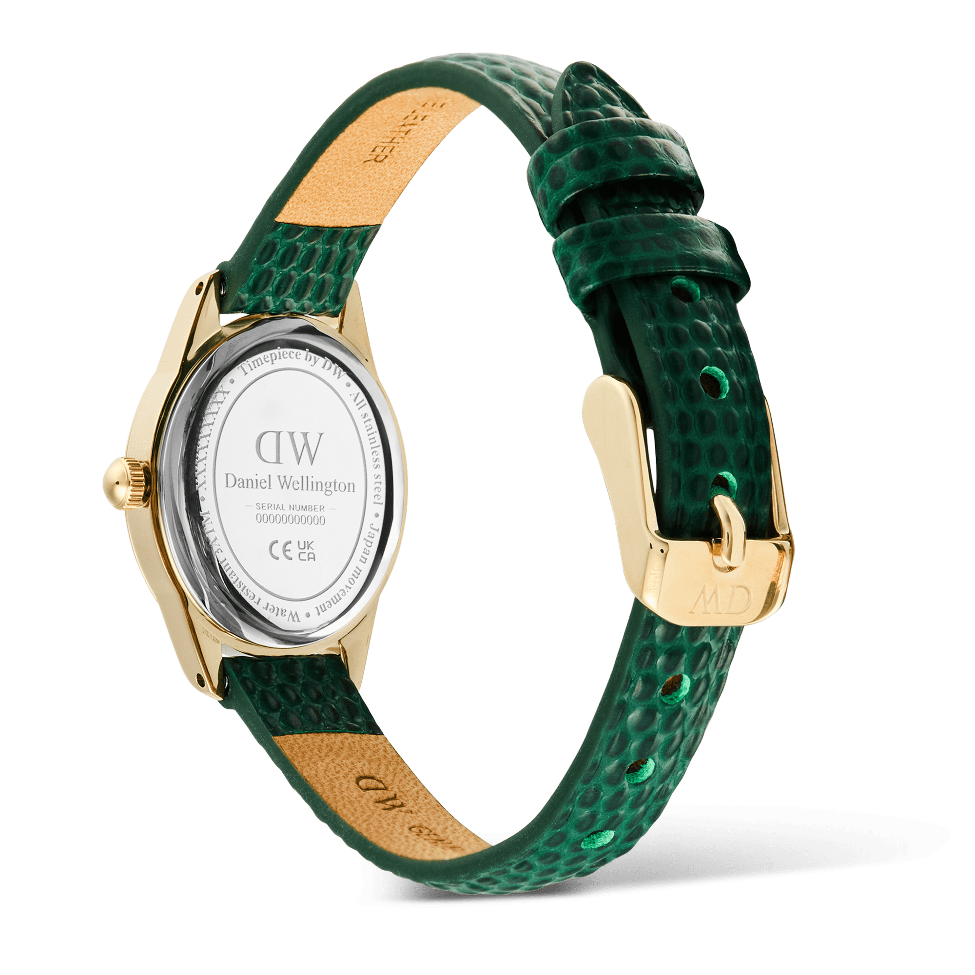 Daniel Wellington Ophelia Mini Green Lizard White Guilloché Gold