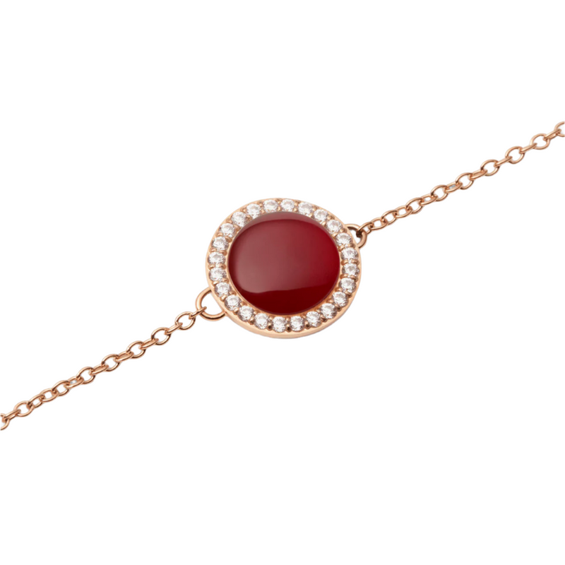 Daniel Wellington Audrey Red Agathe Rose Gold Bracelet DW00401428