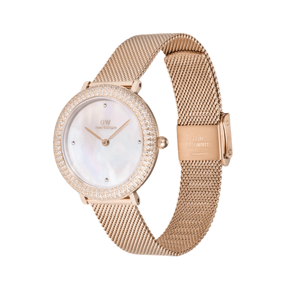 Daniel Wellington Crystalline Bezel Melrose White Dial Watch DW00100823