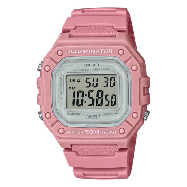 Casio Digital Pink Resin Band Watch W218HC-4A