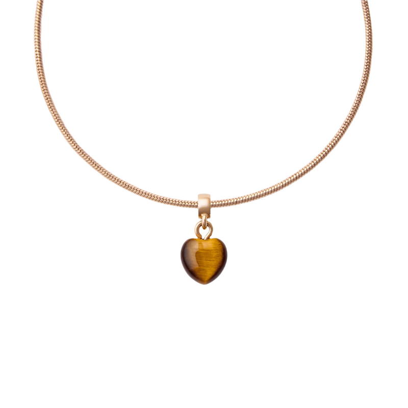 Daniel Wellington Tiger eye Heart Rose Gold Charm DW00401474