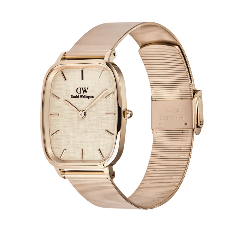 Daniel Wellington Marlon Melrose Wire Vintage Linen Pattern Dial Watch DW00100815