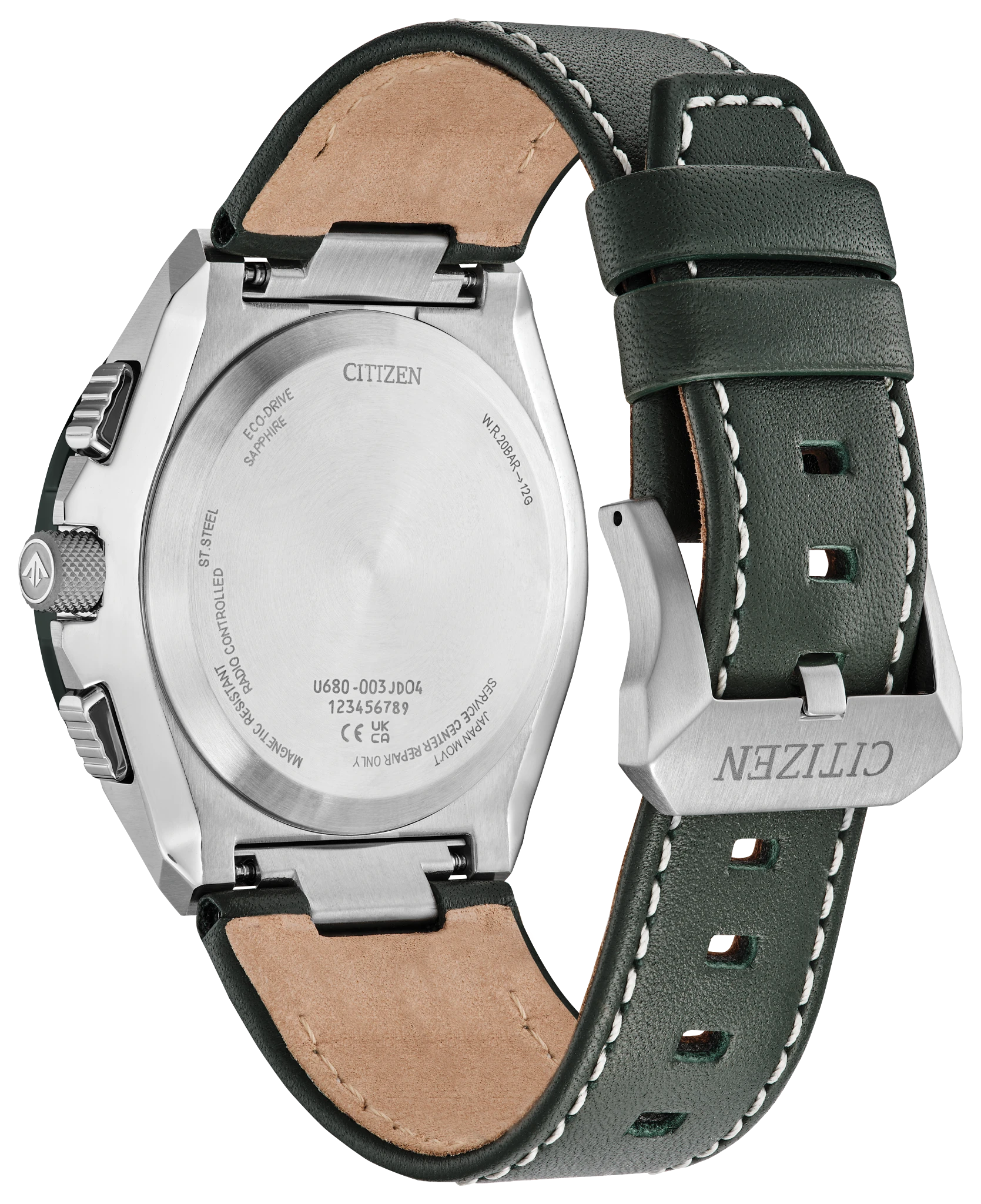 Citizen Promaster Skyhawk JY8147-01X green dial green leather lifestyle image