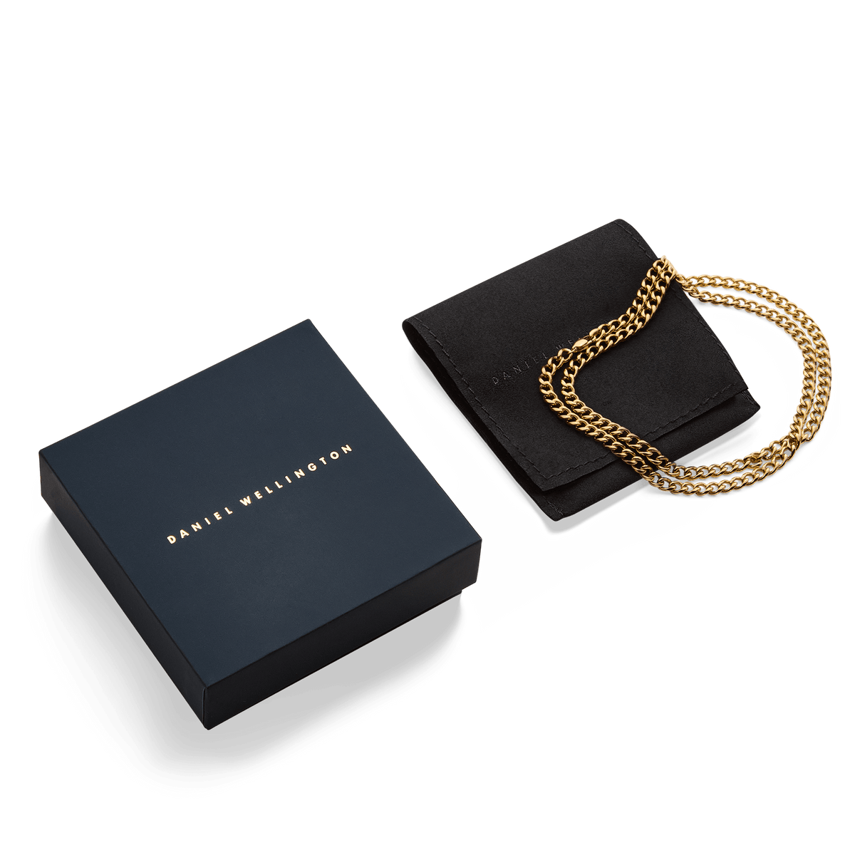 Daniel Wellington Ellipse 4mm Necklace Gold in recycled stainless steel