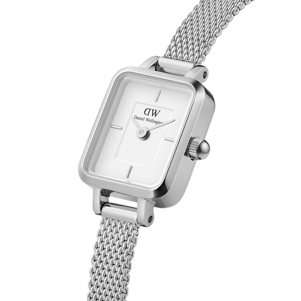 Daniel Wellington Quadro Mini Sterling White Dial Watch DW00100726