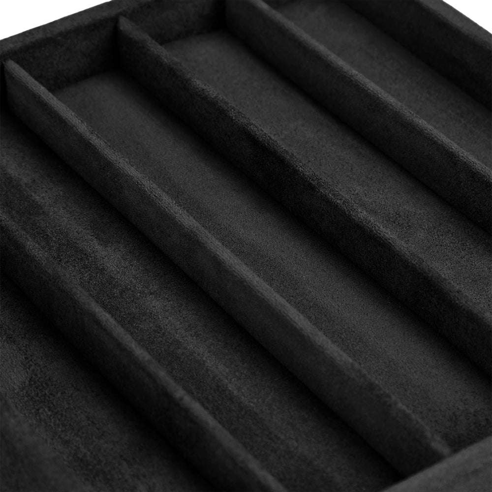 Wolf The Den 8 Piece Watch Winder Safe Black 430802 five-section insert detail
