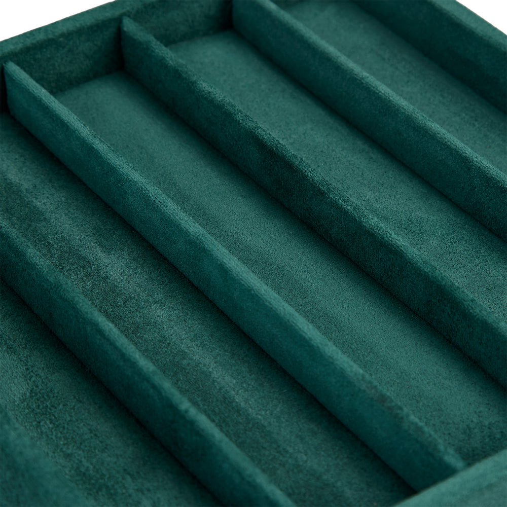 Wolf The Den 8 Piece Watch Winder Safe Green 430841 five-section insert detail