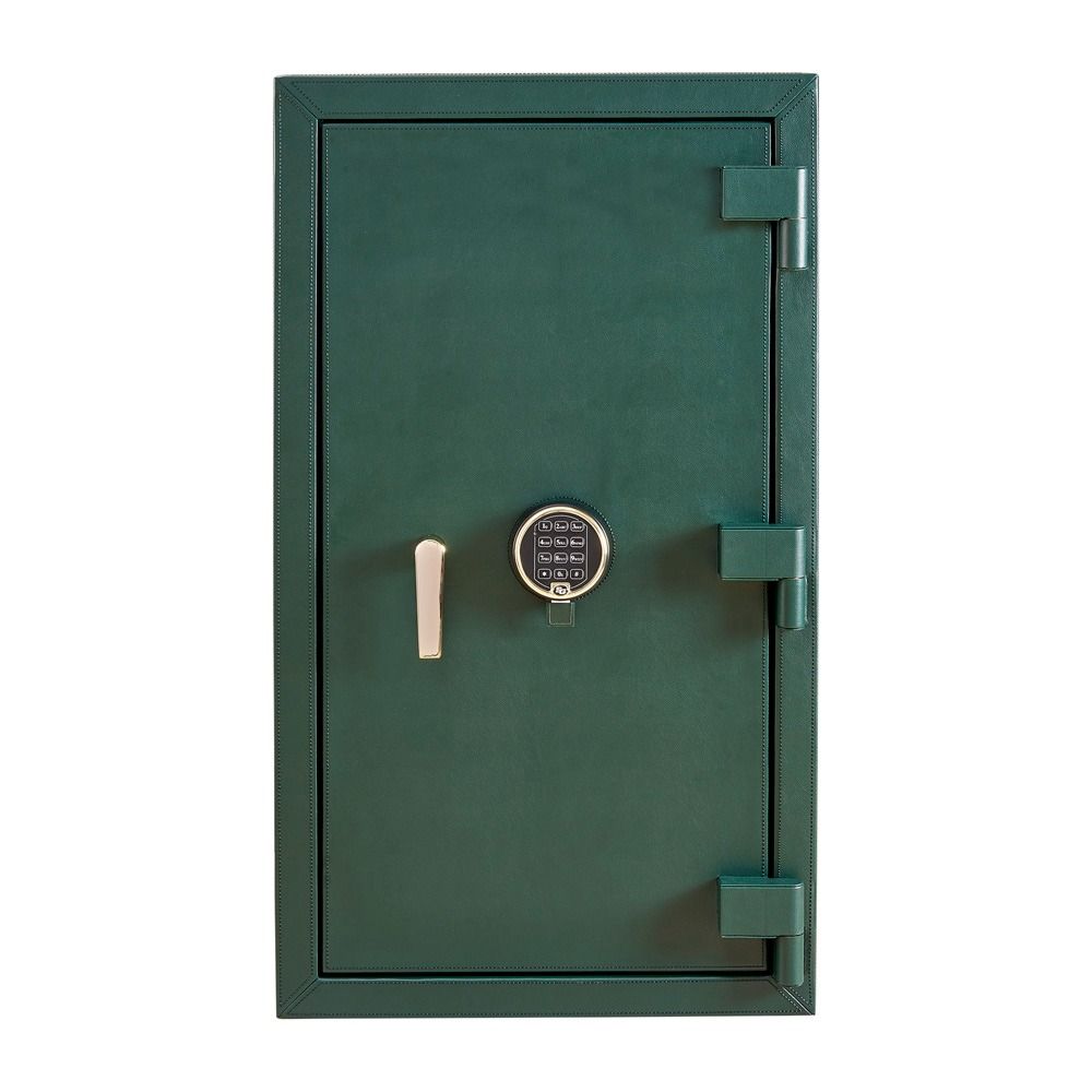 WOLF Athos 20 Piece Watch Winder Safe in Green, front view with the door closed