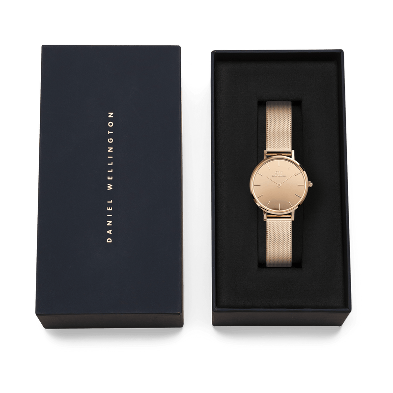 Daniel Wellington Petite Mirror Reflection Rose Gold Dial Watch DW00100795