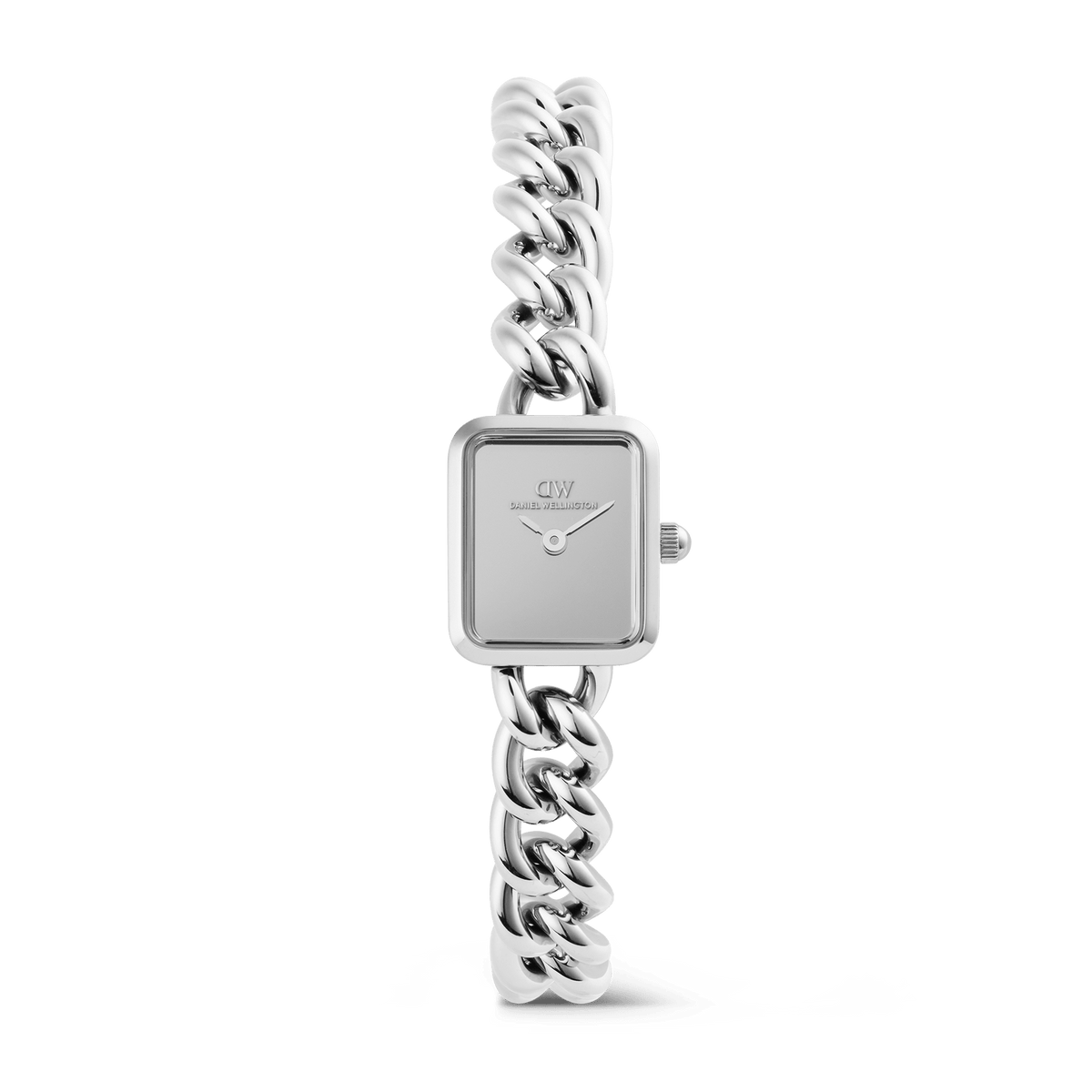 Daniel Wellington Jolie Chain Reflection Silver DW00100972 women's watch with silver mirror dial and silver link strap