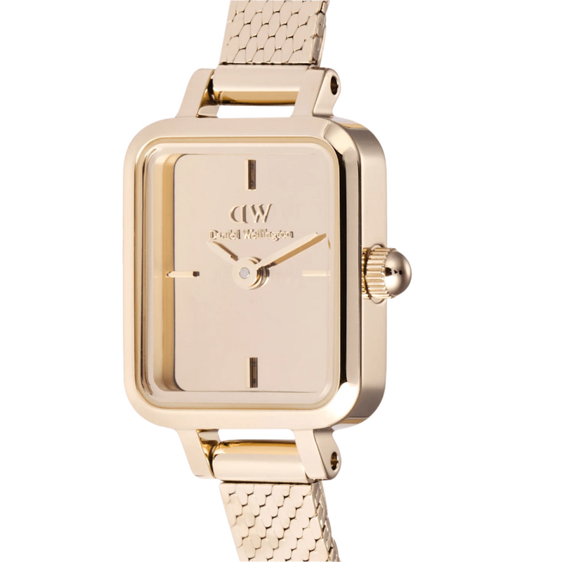 Daniel Wellington Quadro Mini Mirror Reflection Rose Gold Dial Watch DW00100799