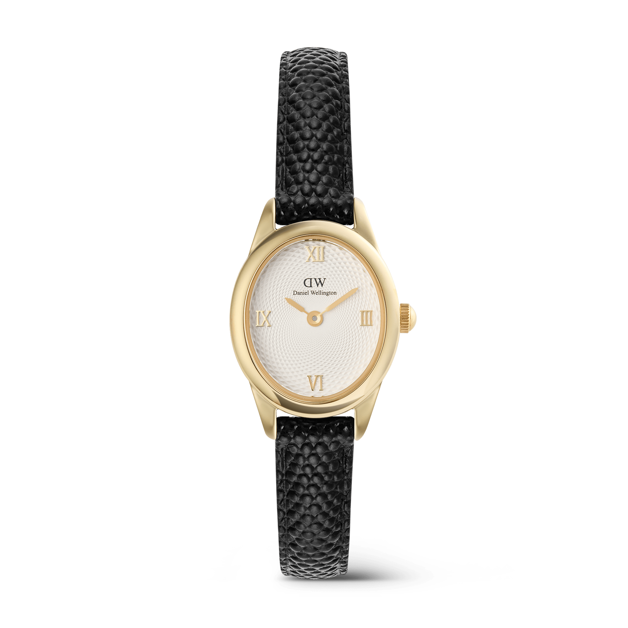 Daniel Wellington Ophelia Mini Black Lizard White Guilloché Gold DW00100890