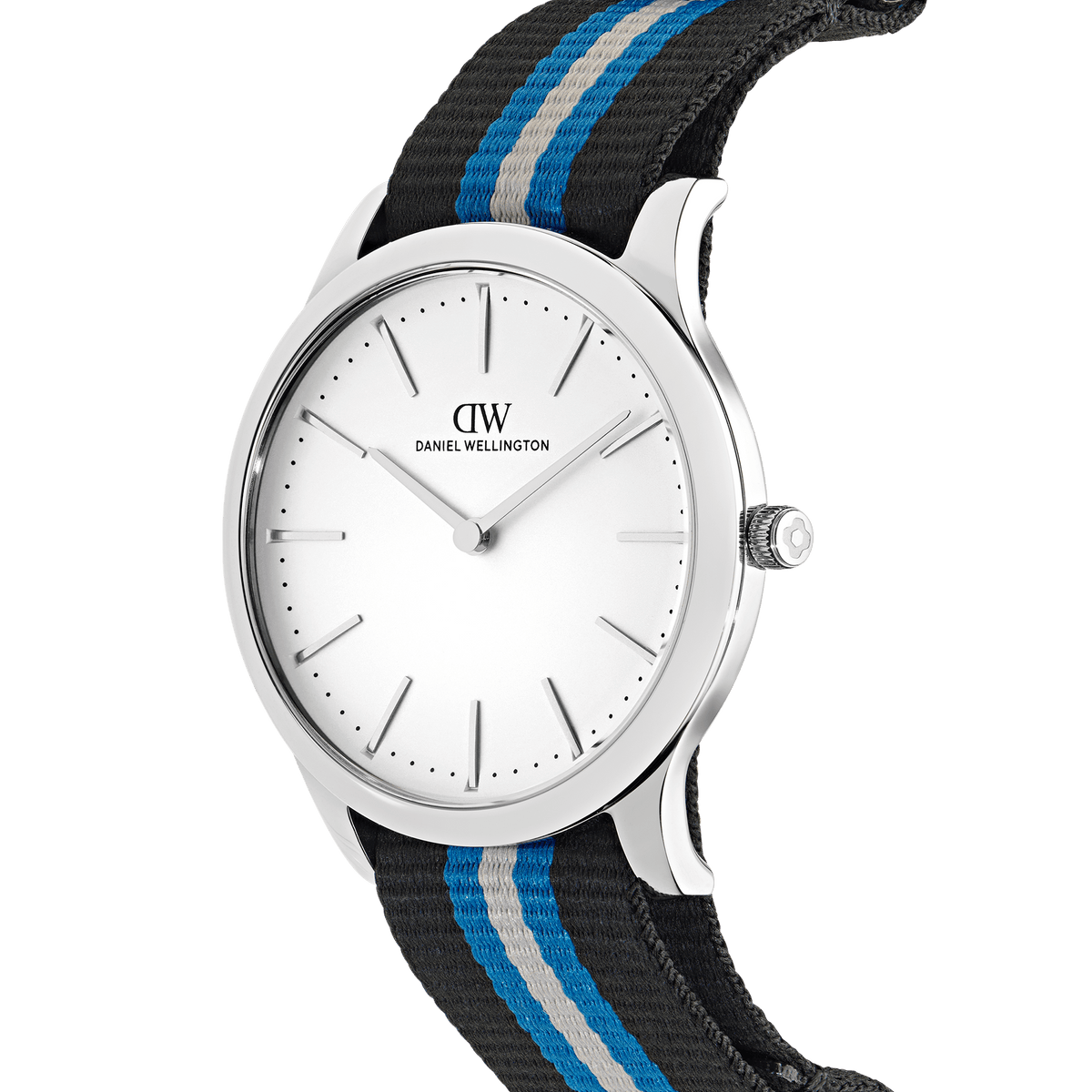 Daniel Wellington Pathfinder Sherborne Frost-White Silver DW00100982 men's watch with white sunray dial and two-tone nato strap
