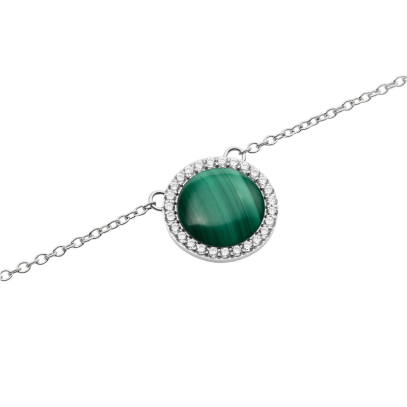 Daniel Wellington Audrey Malachite Silver Necklace DW00401455