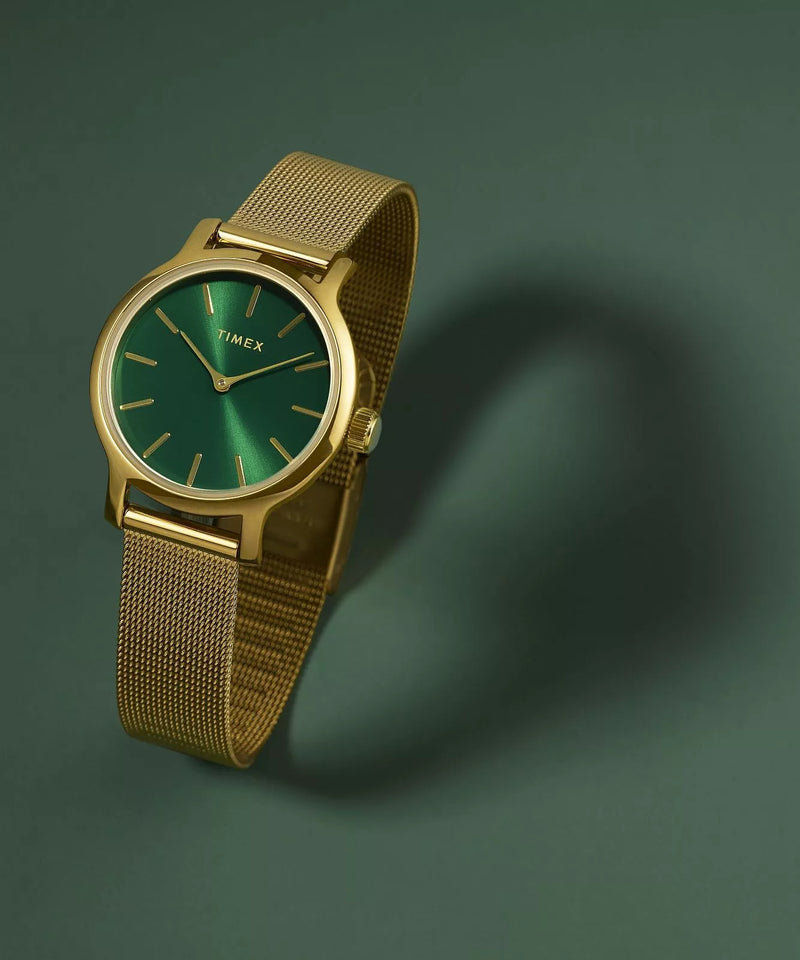 Timex Transcend 31mm Gold-tone Case and Bracelet with Green Dial TW2W87300
