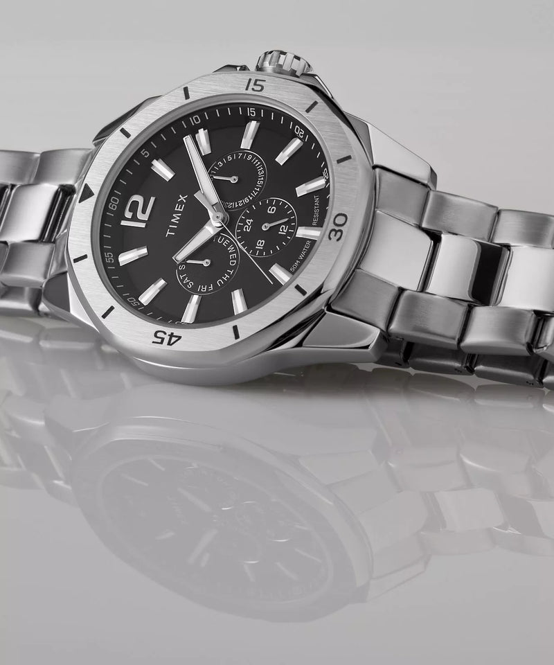 Timex Essex 44mm Stainless Steel Black Dial Watch TW2W79900