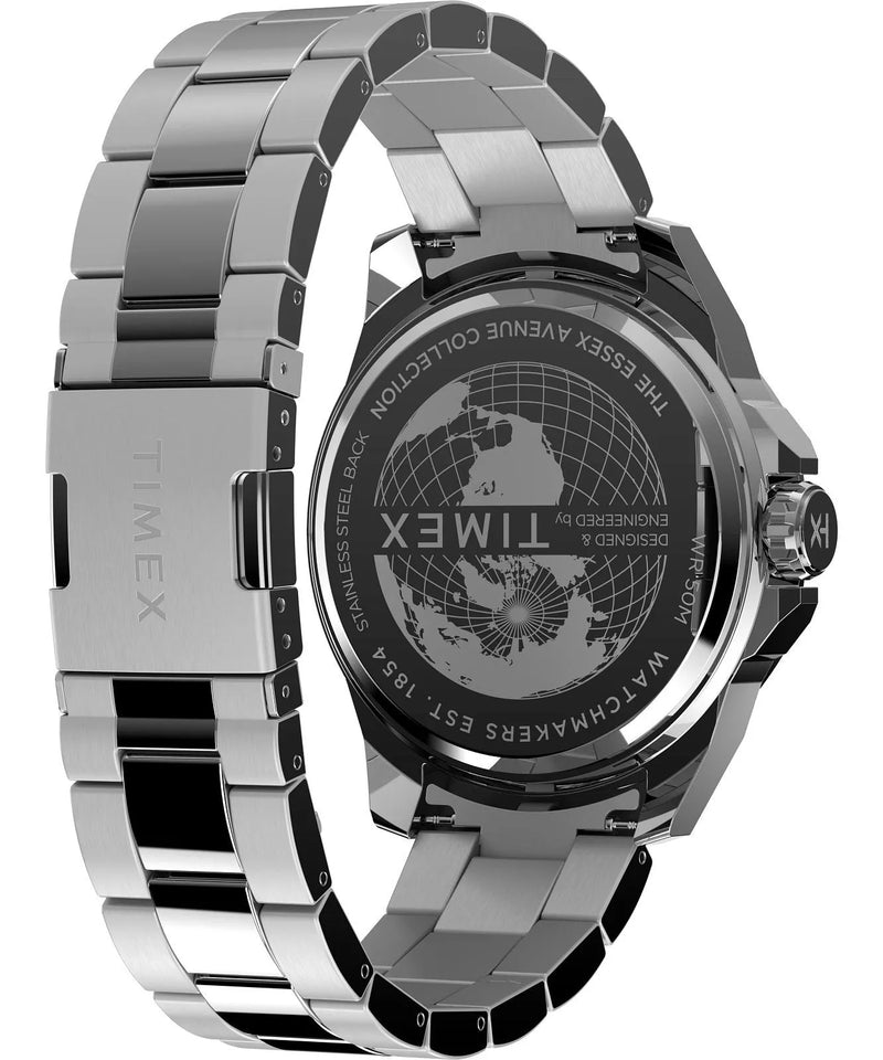 Timex Essex 44mm Stainless Steel Black Dial Watch TW2W79900