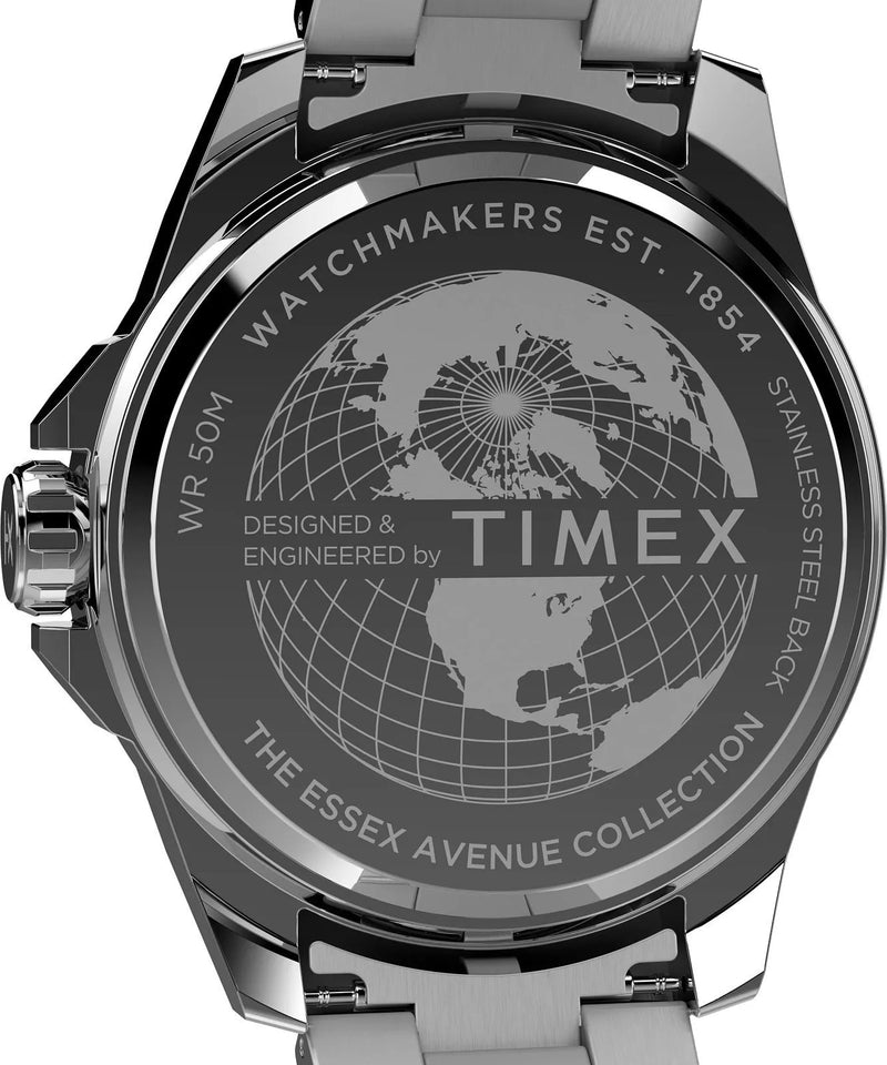 Timex Essex 44mm Stainless Steel Black Dial Watch TW2W79900